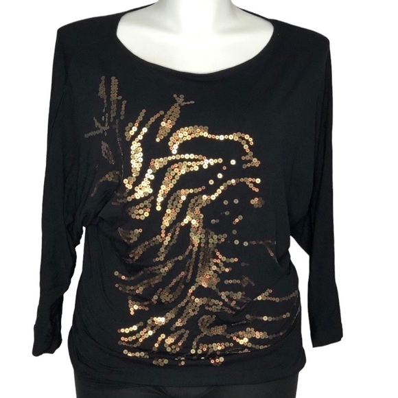CAbi black with gold sequin top, size medium - Picture 2 of 7